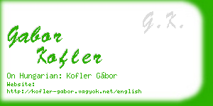 gabor kofler business card